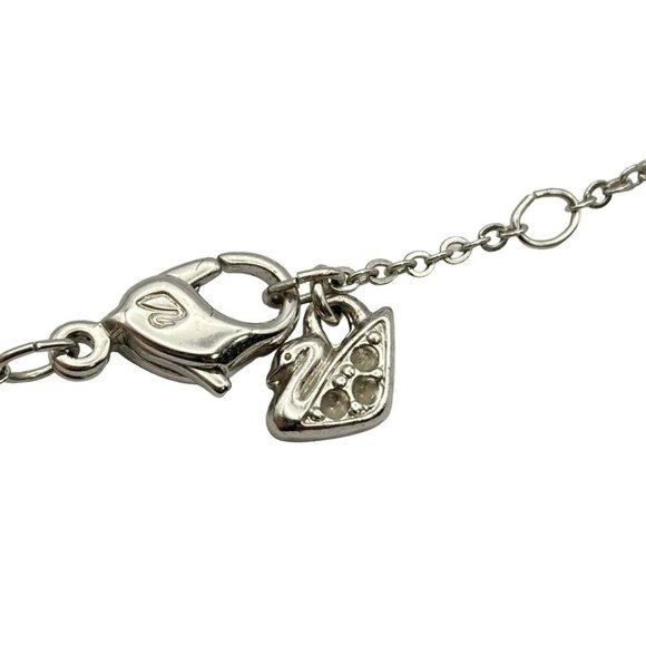 Auth SWAROVSKI - Silver Hardware Swarovski Crystal Necklace - Picture 4 of 4
